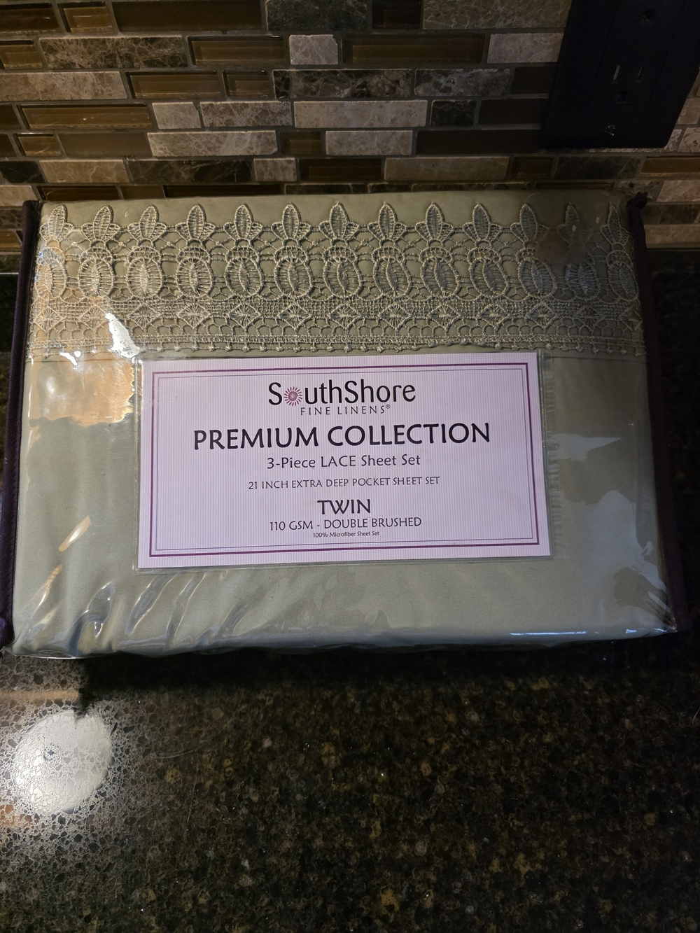 Premium Collection Twin 3-Piece Lace Sheet Set - Sage